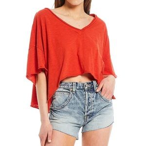 LIKE NEW Free people Cally v-neck cropped tee